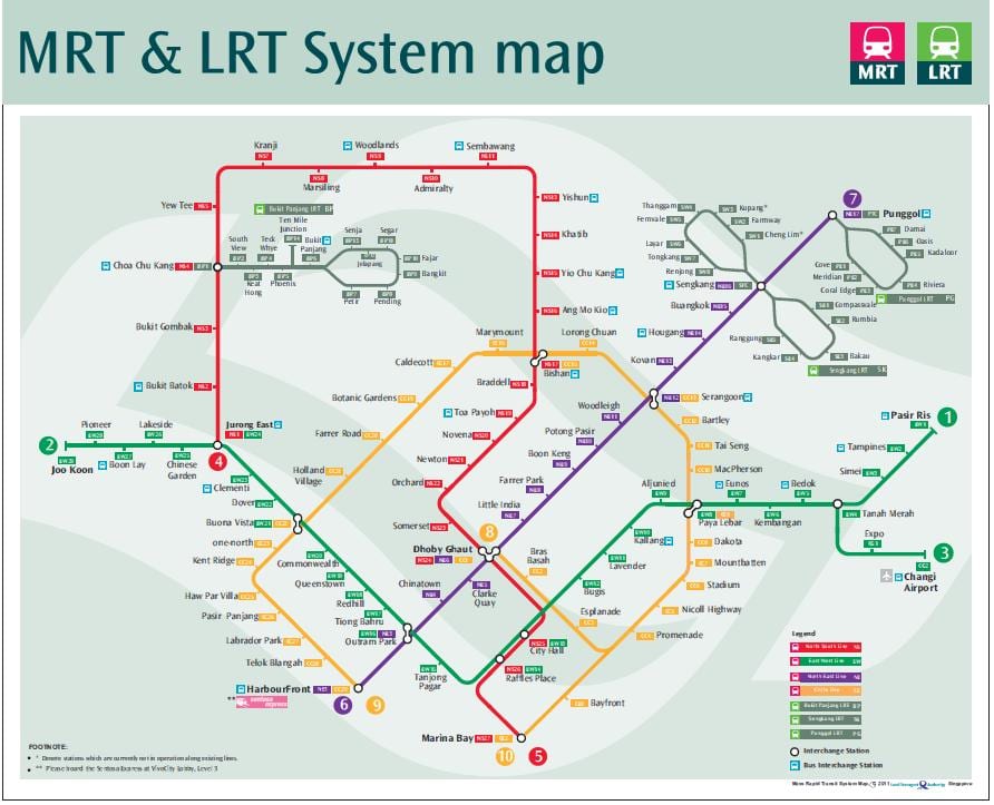 lrt замын газрын зураг Сингапур