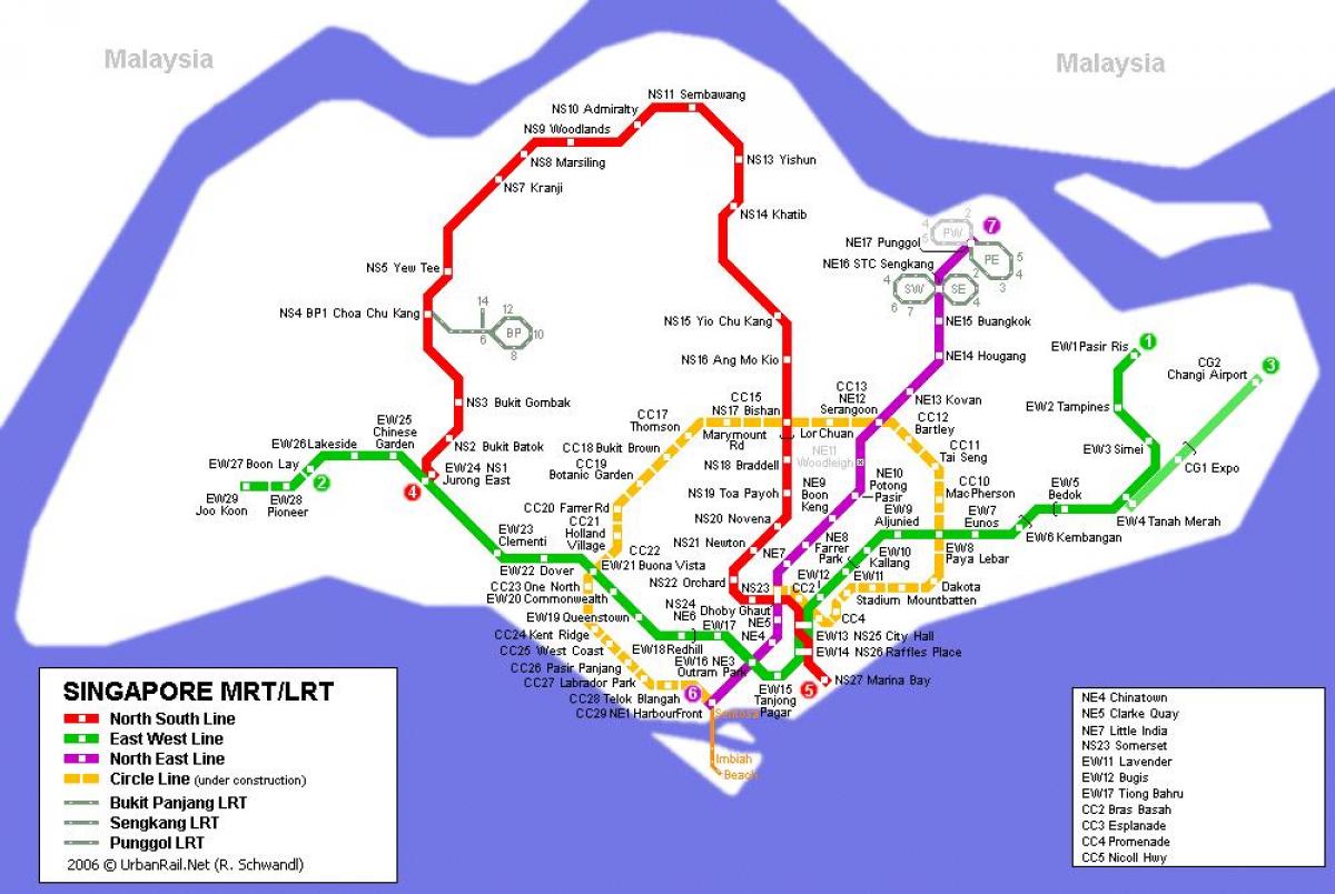mtr замын газрын зураг Сингапур