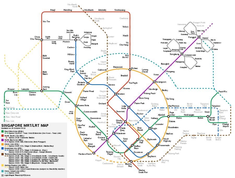 Сингапур smrt газрын зураг