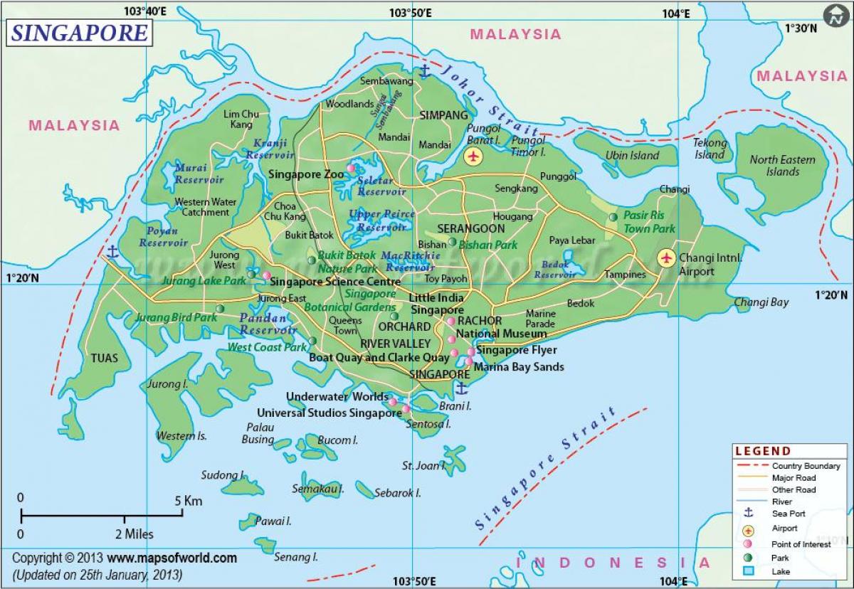 Сингапур байршил газрын зураг дээр