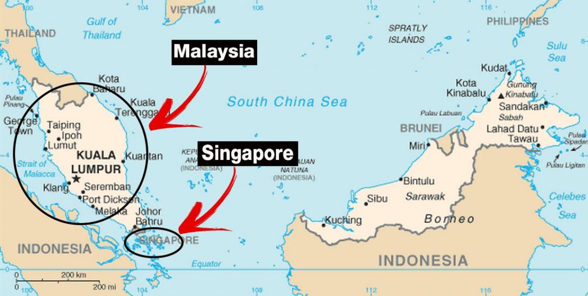Сингапур дэлхийн газрын зураг